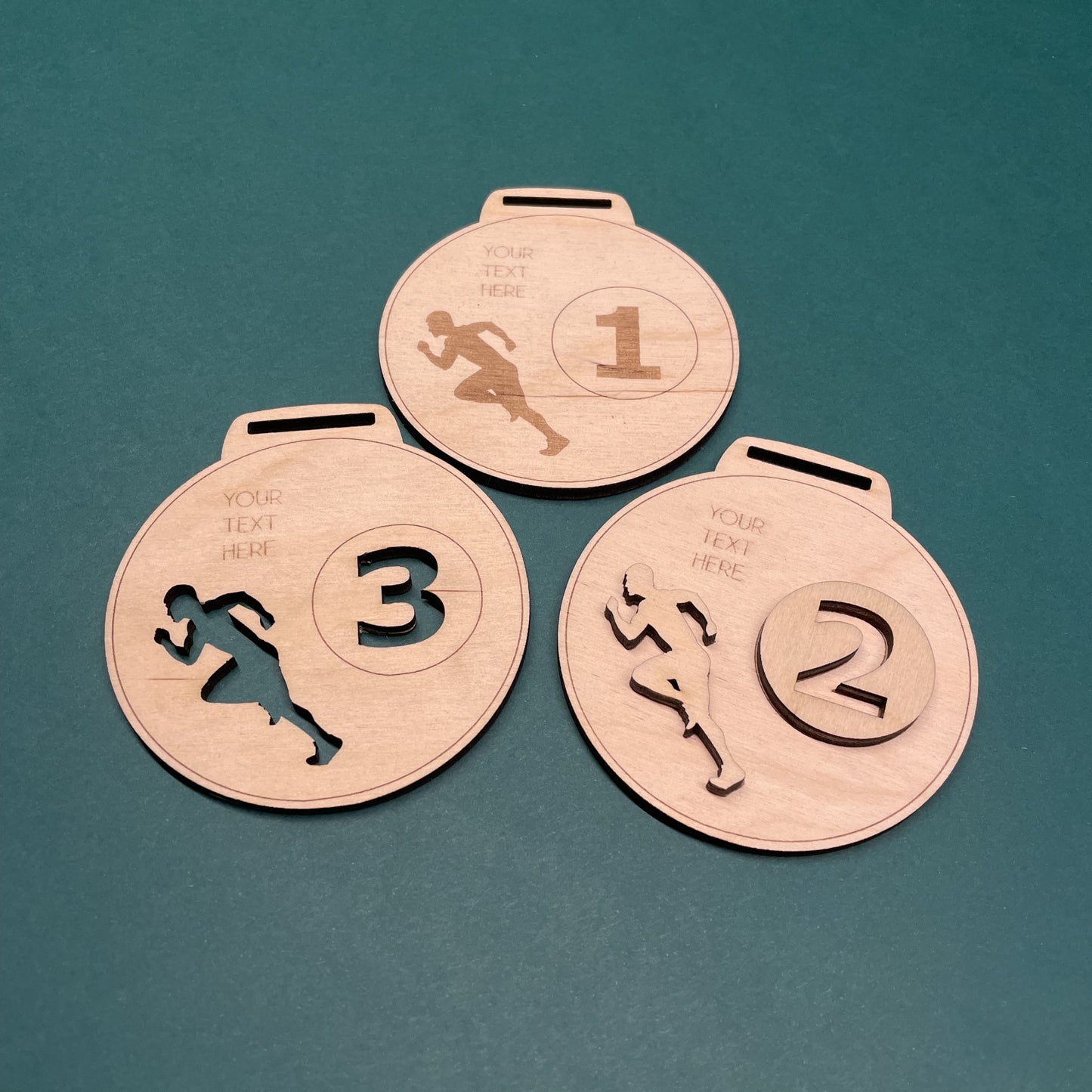 Running Wooden medal set