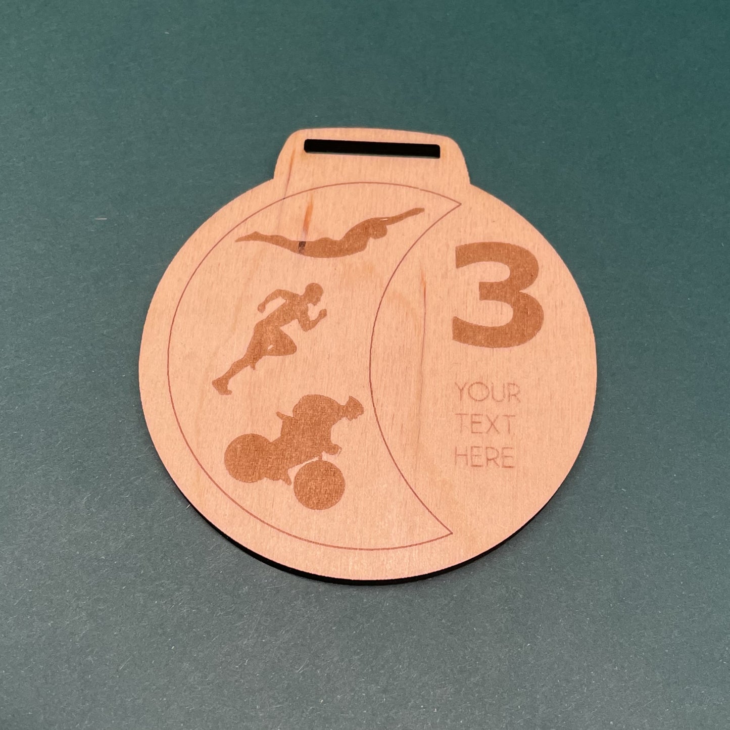 Triathlon Wooden medal set