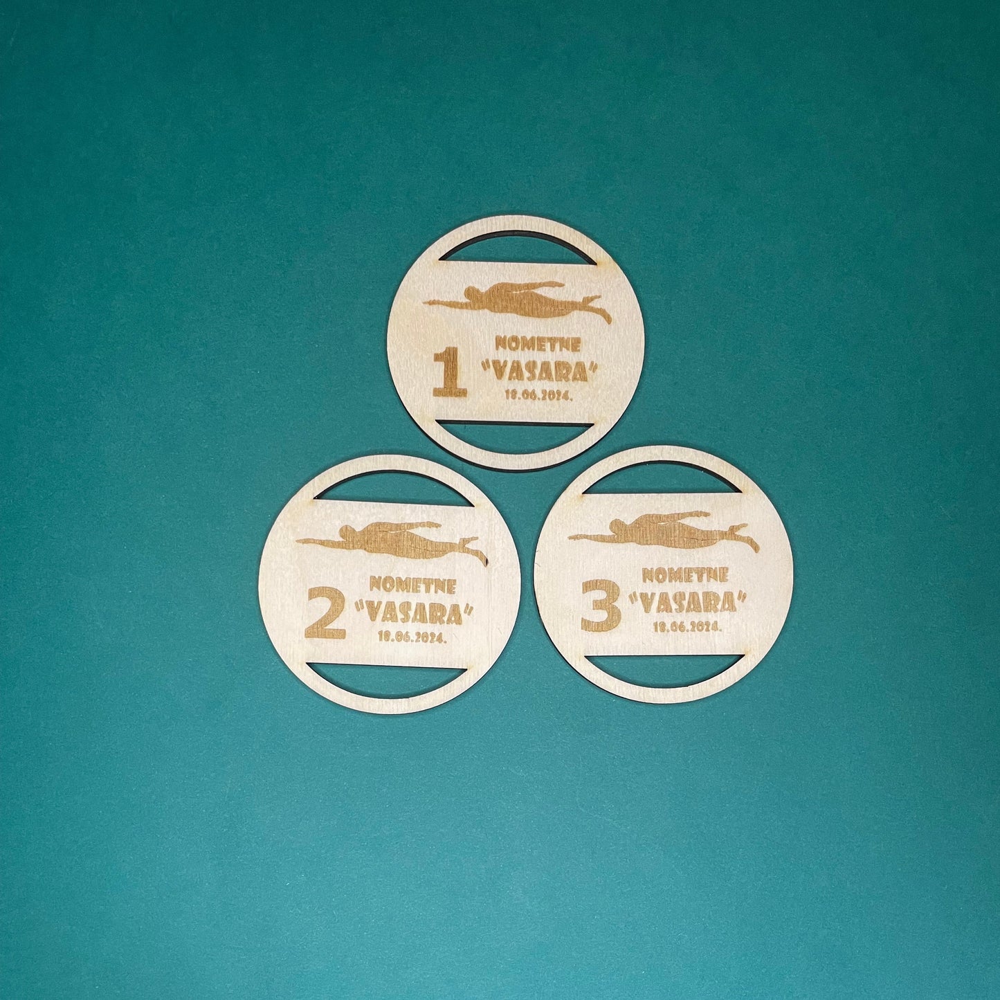 Swimming Wooden medal set