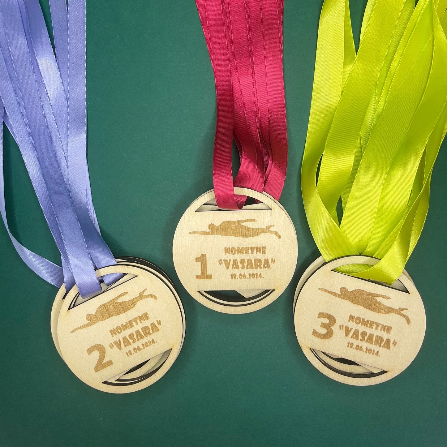 Swimming Wooden medal set