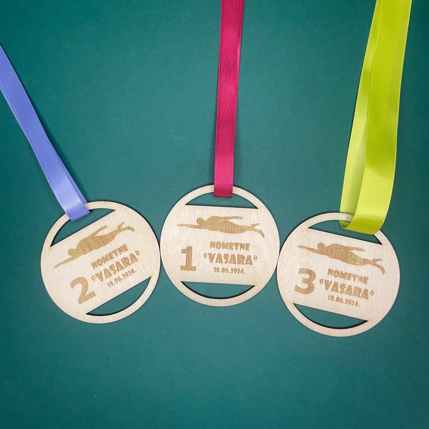 Swimming Wooden medal set