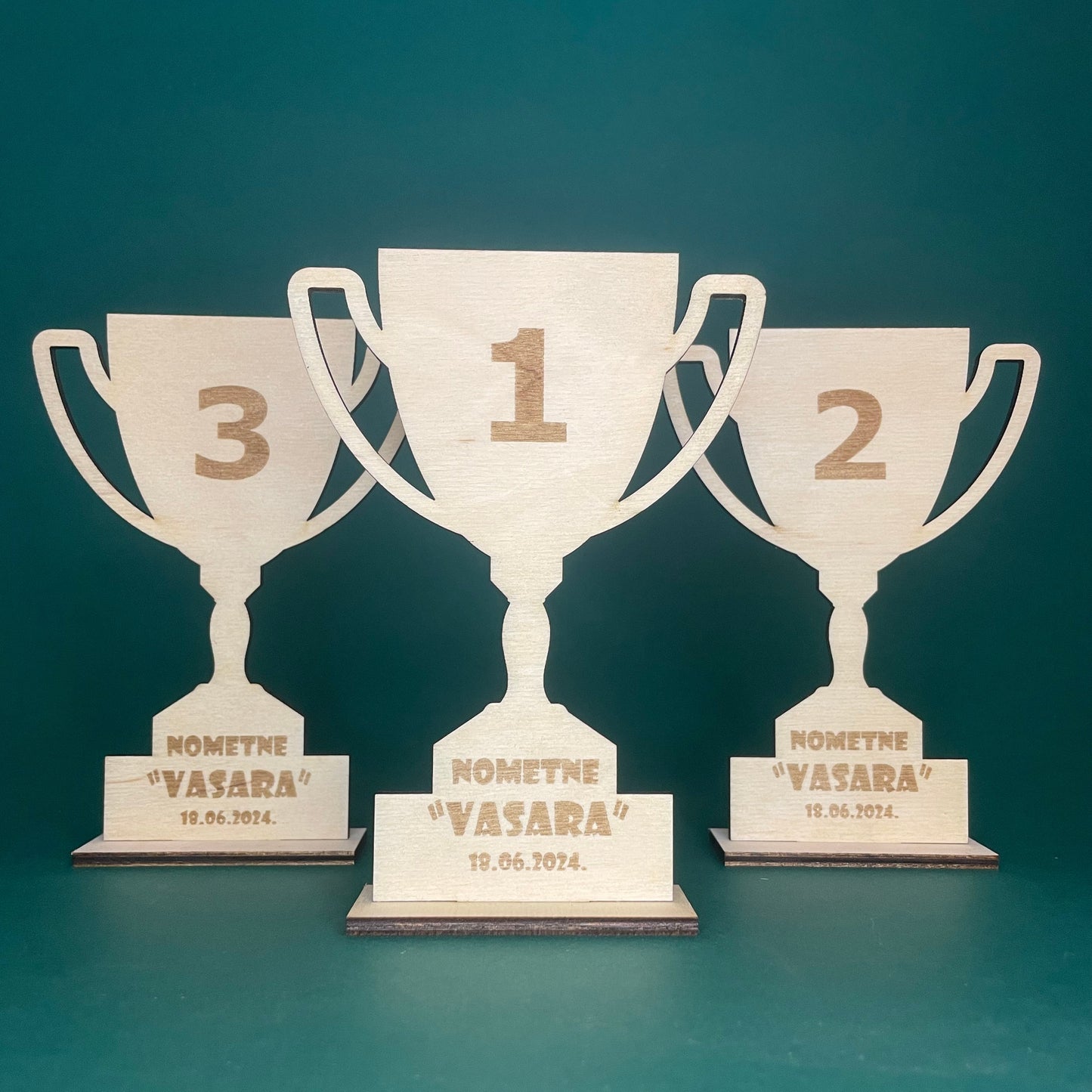 Wooden trophy set