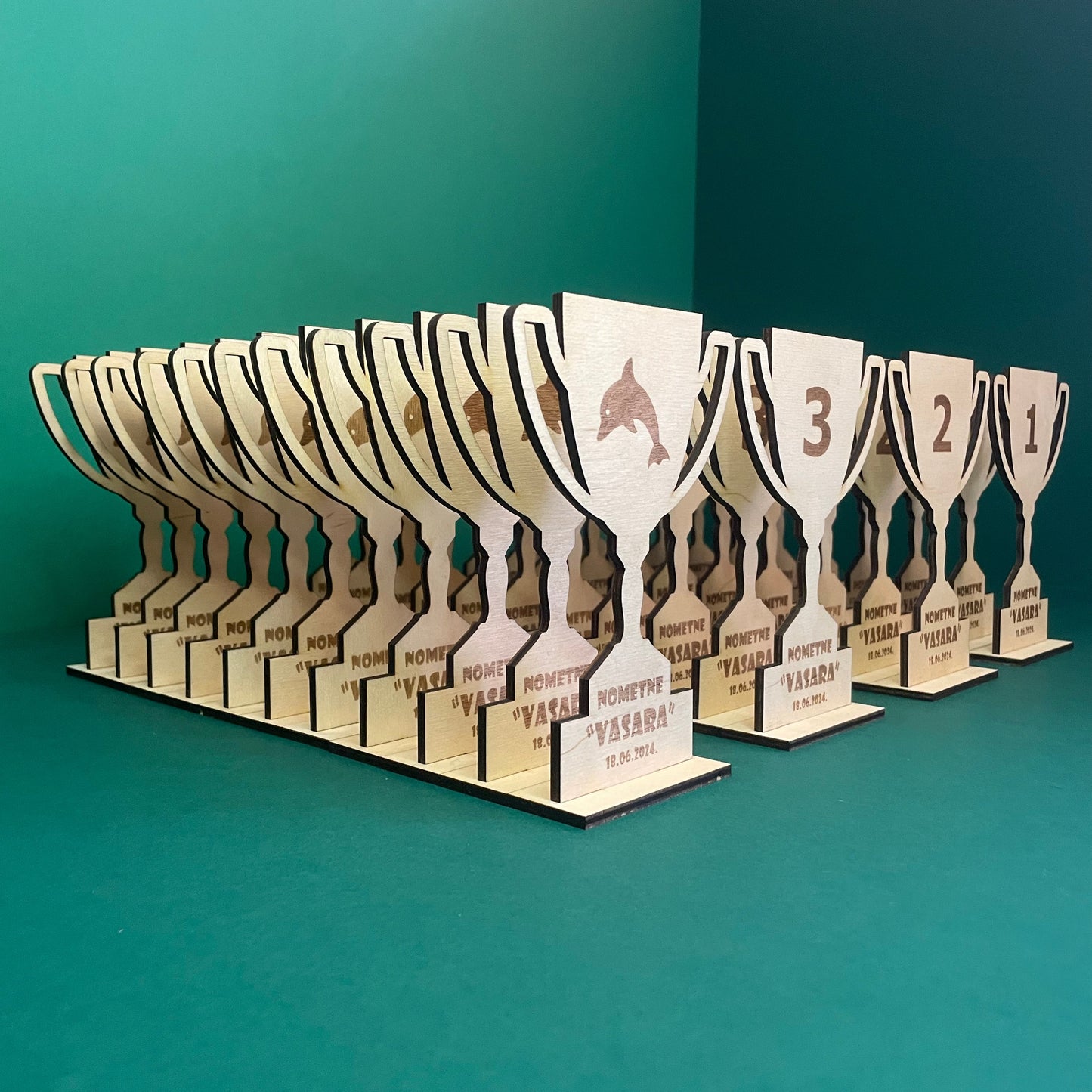 Wooden trophy set