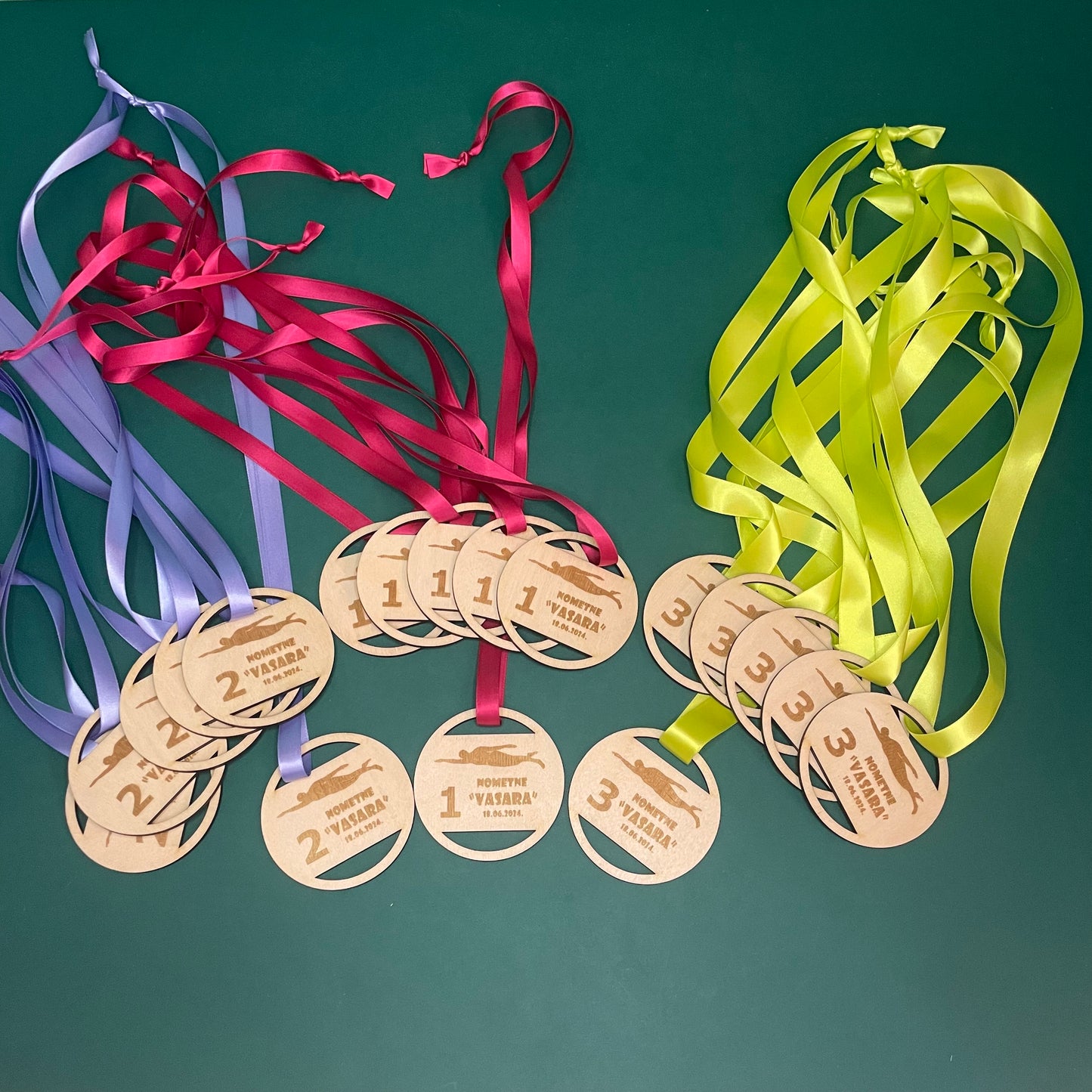 Swimming Wooden medal set
