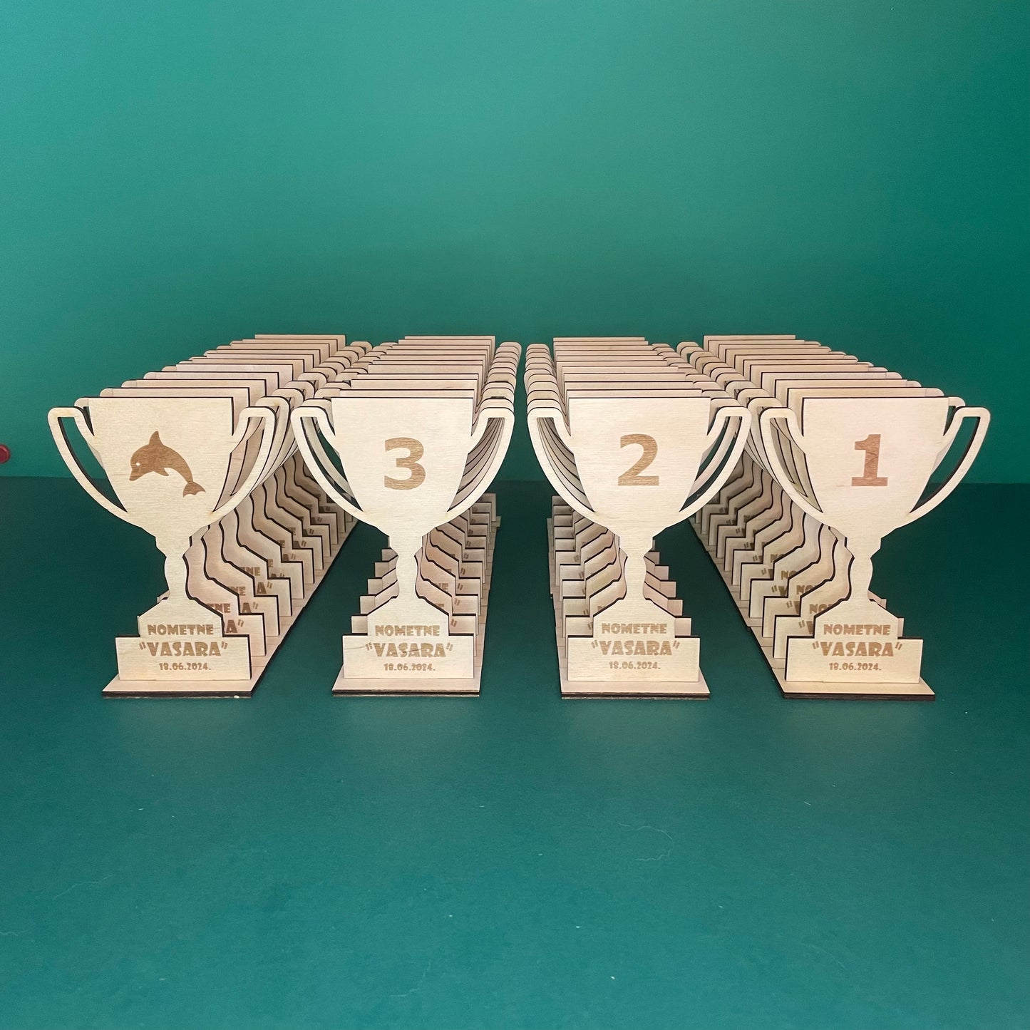 Wooden trophy set