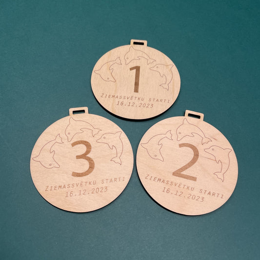 Swimming competison medal set
