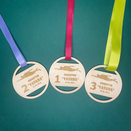 Swimming Wooden medal set